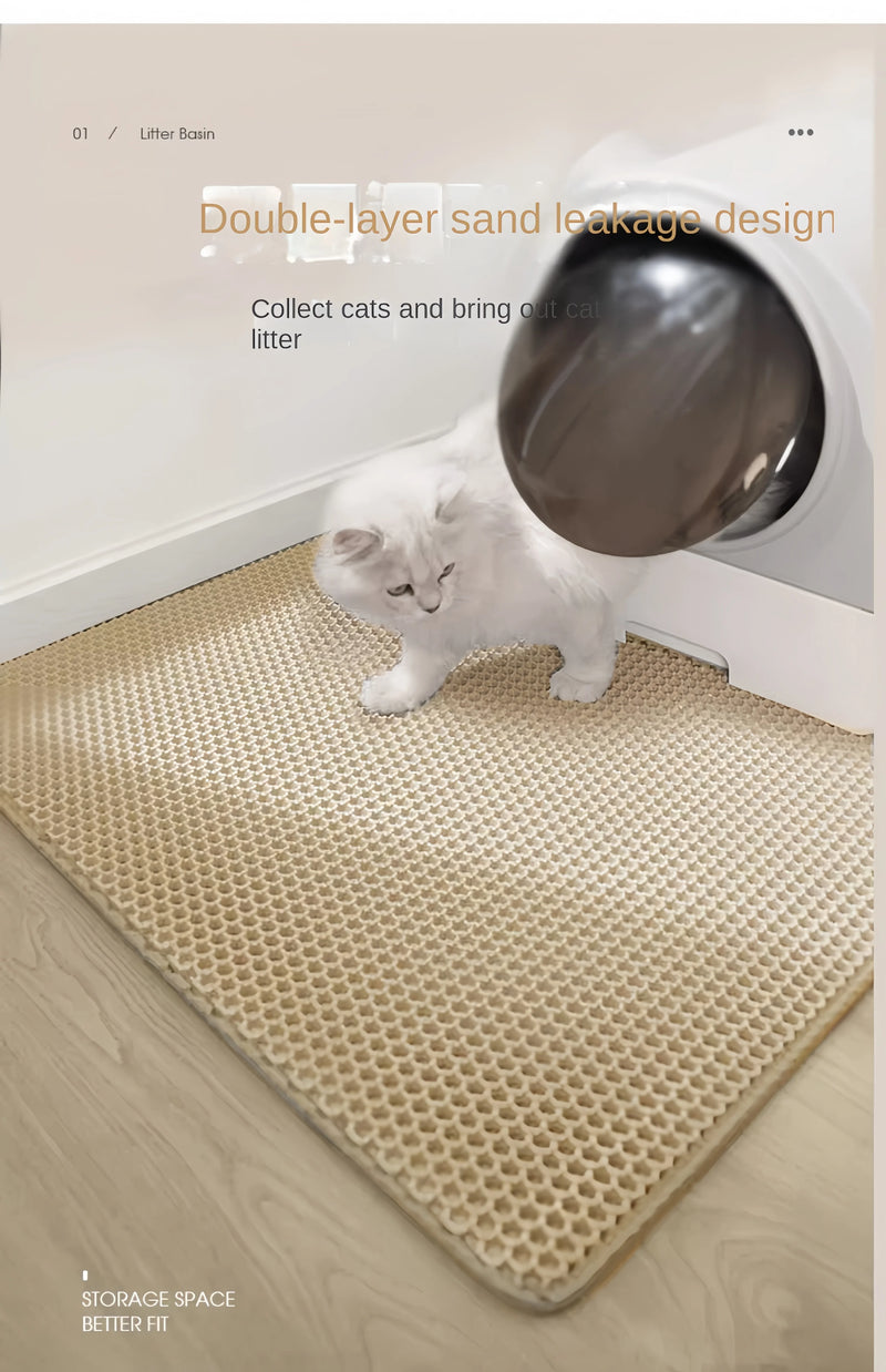 Impermeável dupla camada pet litter mat, caixa de vaso sanitário gato, areia antiderrapante, laváveis suprimentos limpos