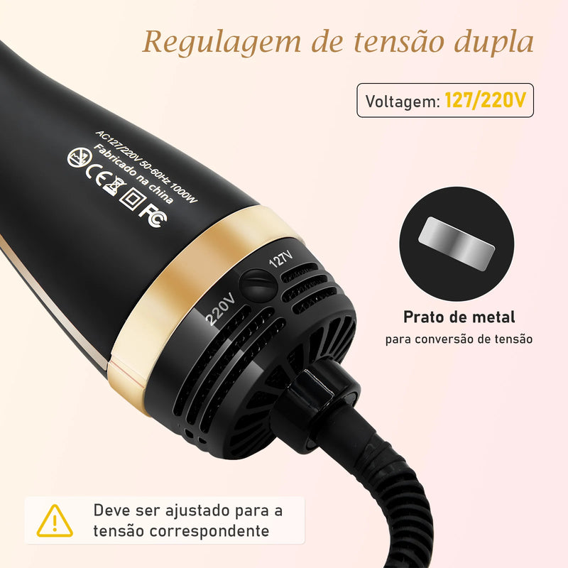 127/220v pente quente elétrico，escova secadora e alisadora，prancha de cabelo profissional，secador de cabelo，do brasil,DOU ROSA