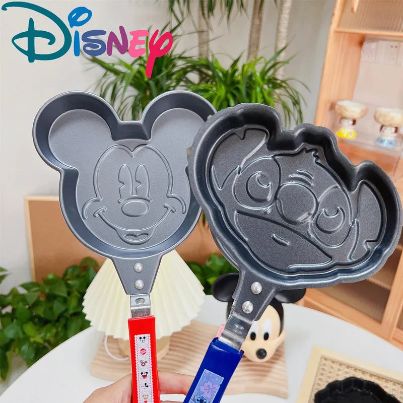 Disney-Frigideira Antiaderente Stitch para Crianças, Pequeno Almoço, Figura de Mickey Mouse, Utensílios de Cozinha, Omelete de Ovo, Brinquedo de Bebê, Anime